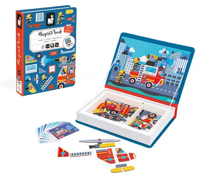 Produktbild von Janod Magnetbuch Feuerwehr - Lernspielzeug mit Magneten für Kinder