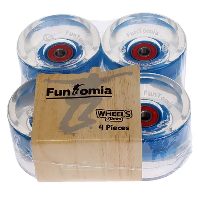 Produktbild von FunTomia LED Longboard Rollen Wheel 70x51mm / 80A - Set  (4 Rollen)  inkl. Mach1® Kugellager  2156