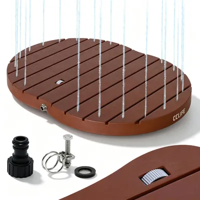 Produktbild von Gartendusche Bodendusche Outdoor Außendusche Rostrot Dusche Mit Fußrad,Material PP,Fontäne bis zu 4 m,Garten