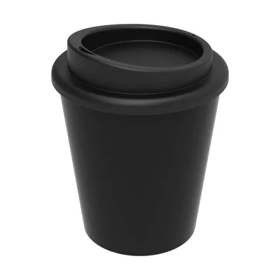 Image de Gobelet à café réutilisable "Premium" small - Gobelet To-Go de 250 ml en plastique à double paroi avec couvercle vissable sûr -  Germany - Noir