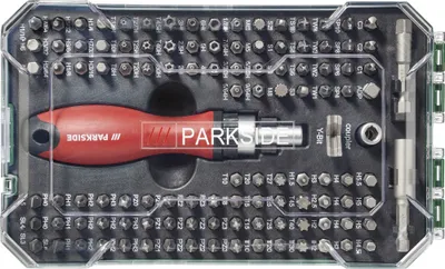 Produktbild von PARKSIDE® Ratschen-Schraubendreher-Bit-Satz Schraubenzieher-Satz 115-teilig