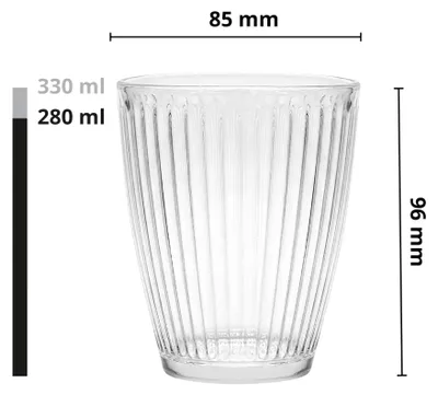 Produktbild von Trinkgläser 4er Set KROSNO 1992 280 ml Rillenstruktur Wasser Saft Cocktails