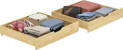 Produktbild von Bettkasten Staukasten für Betten - 2-teilig - Kiefer Natur - 90.10-S2