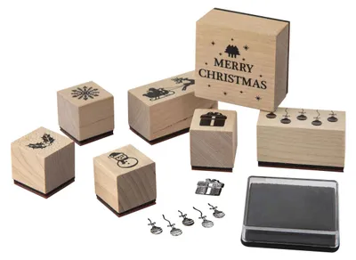 Produktbild von Satz Weihnachtsstempel, 7 Stück In Schachtel Mit Deckel