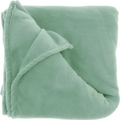 Produktbild von Unique Living Plaid - Decke - Fleece - Salbeigrun - 130 x 180 cm