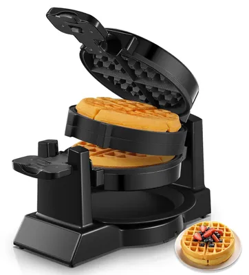 Image de FOHERE Gaufrier double 1400 W, rotation à 180°, 8 gaufres