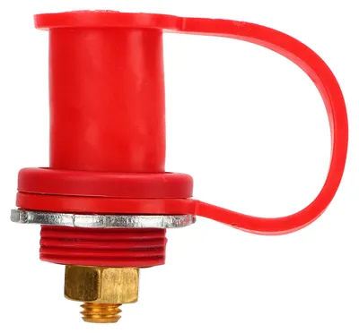 Image de Cosse de batterie à code couleur 250 A 3/8 po avec capuchon pour voitures, camping-cars et bateaux Rouge (positif)