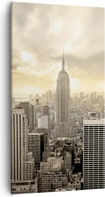 Produktbild von Bild auf Leinwand - Leinwandbild - Stadt Wolkenkratzer Manhattan New York - 55x100cm - Wand Bild - Wanddeko - Leinwanddruck - Bilder - Kunstdruck - Leinwand bilder - Wandkunst - PA55x100-2630