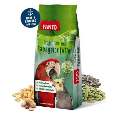 Produktbild von PANTO Papageienfutter mit Pluramin® 10kg - Mischung mit Saaten und Nüssen
