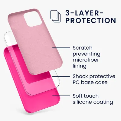 Produktbild von kwmobile Handyhülle für iPhone 12 Pro Max Hülle, für iPhone 12 Pro Max Case - Hülle Silikon - kabelloses Laden - Neon Pink