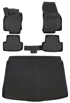 Produktbild von Gummi Kofferraumwanne + Fußmatten Set für Skoda Karoq, Bj. 2017-