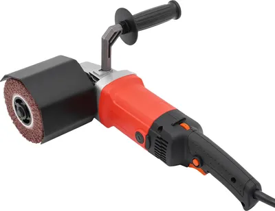 Produktbild von Handgeführter Satinierschleifer - Bürstenschleifer - 2200 W - 6 Stufen 600–3000 U/min - Ø 12 cm Walze - 2 Walzen - 220 V EU-Stecker - Rot