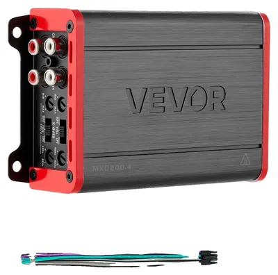 Produktbild von VEVOR Auto Audio Verstärker, 4-Kanal Brückenfähiger Auto Verstärker, Multikanal Class AB Stereo Amp, Max. 4 x 250W bei 4 Ohm / 4 x 500W bei 2 Ohm, Hohe Leistung, für SUVs, Pickups und Geländewagen, 4-Kanal-a, 4 x 100W RMS