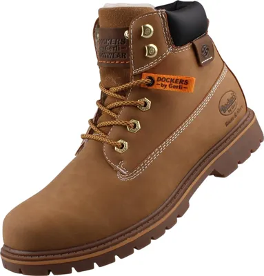 A single brown Dockers by Gerli boot is shown against a white background.