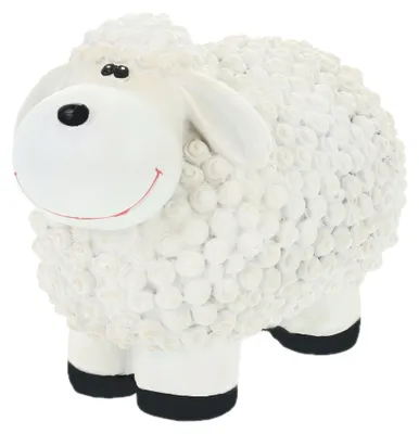 Produktbild von Relaxdays Gartenfigur Schaf, wetterfeste Dekofigur, Polyresin, HBT: 16 x 21 x 12,5 cm, Dekoschaf innen & außen, weiß