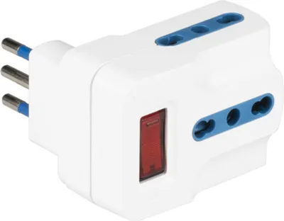 Immagine prodotto di Poly Pool PP2387 Adattatore per spina di rete tipo L (IT) Blu, bianco