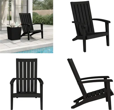 Image de vidaXL Chaise de jardin Adirondack Noir Polypropylène - Adirondack Chaise de jardin - Adirondack Chaises de jardin - Chaise de jardin Adirondack