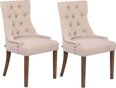 Produktbild von 2er Set Esszimmerstuhl Aberdeen Stoff antik-hell creme