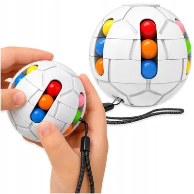 Produktbild von Magischer Logik-Ball Puzzle-Ball – Pädagogisches Denkspiel & Geduldspiel für Kinder – Farben-Zuordnung Zauberball Weiß mit Trageband