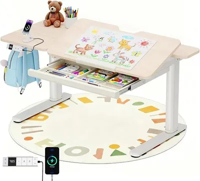 Imagen del producto de Escritorio infantil con altura ajustable, mesa para niños de 120 x 60 cm