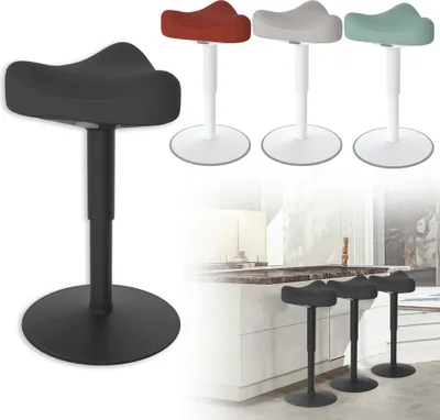 Obrázek produktu pro XMTECH ergonomická kancelářská stolička s houpacím efektem, ergonomická stolička s nastavitelnou výškou 47-65 cm, 360° otočná ergonomická stolička, oranžová, trojúhelníková