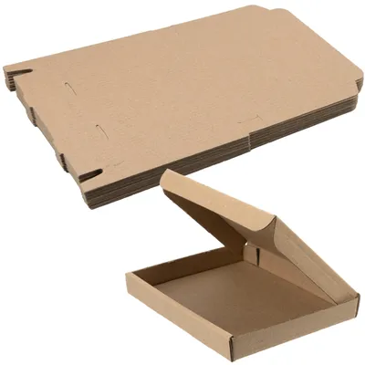 Obrázok produktu pre Sada 15 skladacích kartónových krabíc, rozmer 148 x 118 x 20 mm, hnedé, určené na prepravu a skladovanie
