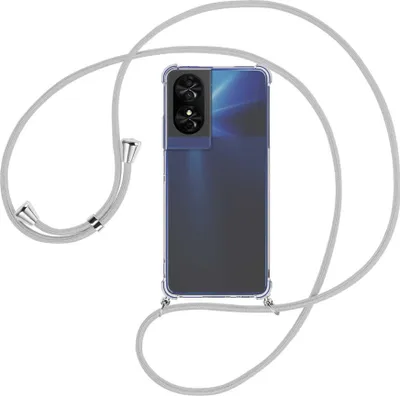 Produktbild von Handykette Backcover-Schutzhülle mit Band (Metall silberfarben) für TCL 50 SE 4G - silbergrau