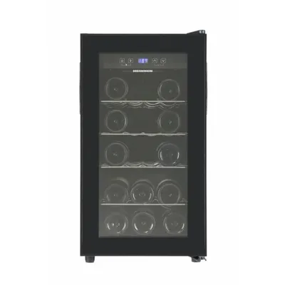 Produktbild von Heinner HRV-A52DRM18 Weinkühlschrank 55L, 8 Flaschen, LED-Display, 4 Holzregal, Schwarz
