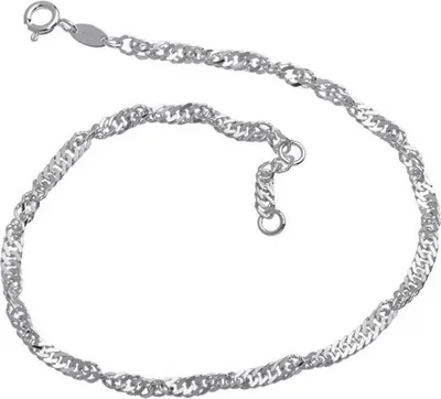 Produktbild von SILBERKETTEN STORE Fußkette Singapur 3mm - 925 Silber, Länge wählbar von 23-30cm - 23cm