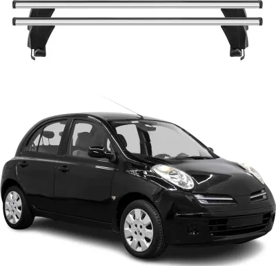 Image de Barres de toit Transversales pour Nissan Micra 2002-2010 Alu Gris 2x 5 portes