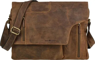 Produktbild von Greenburry Umhängetasche Leder braun Vintage Damen Herren Revolver Bag 1694B-25
