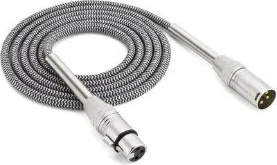 Image de INF Câble Microphone XLR Argent Mâle vers Femelle pour Mixeur - 3/5/10M 3 m
