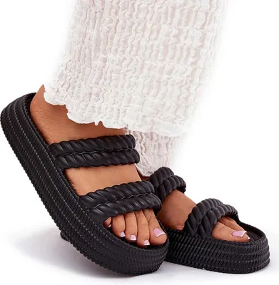 Produktbild von Schaum Leichte Damen Pantoletten Auf Plattform S.Barski ZK51-001 Schwarz 40