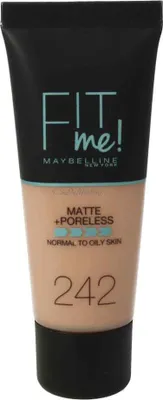 Produktbild von Maybelline Fit Me Matte & Poreless 242 Light Honey, Röhre, Flüssigkeit, Bronze, Light Honey, Mittel, Kühl