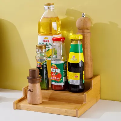 Productafbeelding van Decopatent® Kruidenrekje Uitschuifbaar - Staand 3 laags Kruidenrek voor 12 of 24 kruidenpotjes - Specerijen rek - Bamboe Hout