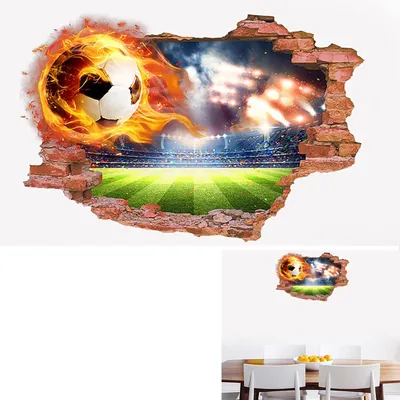 Produktbild von 3D Wandsticker Fußball, selbstklebend, für Kinderzimmer, Jungen, Teenager