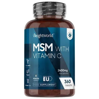 Immagine prodotto di Integratore alimentare WeightWorld MSM con vitamina C 2400 mg, 360 compresse
