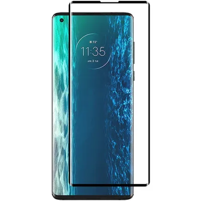Produktbild von Mobigear Curved  Motorola Edge (2020) Panzerglas Gehärtetes Glas Displayschutz - Hüllenfreundlich - Schwarz