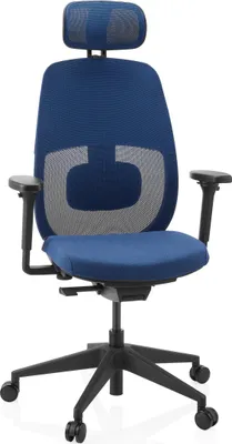 Obrázok produktu pre hjh OFFICE profesionálna kancelárska stolička Skandis Pro ergonomická kancelárska stolička s podrúčkami (výškovo nastaviteľná) látka / sieťovina modrá otočná stolička do kancelárie, domácnosti