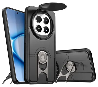 Obrázek produktu pro Pouzdro pro Xiaomi Redmi Note 15 Pro+, Posuvným krytem fotoaparátu a kroužkovým stojánkem, nárazuvzdorné ochranné pouzdro Černá