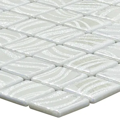 Produktbild von Glas Schwimmbad Pool Mosaik Marisburg Weiß Glitzer