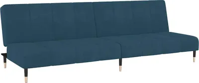 Image de vidaXL Canapé-lit 2 places bleu velours