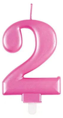 Produktbild von Auswahl Zahlenkerze Pink Metallic Zahl 0-9