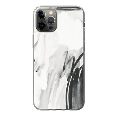 Produktbild von MuchoWow® Handyhülle Schutzhülle Hülle für iPhone 12 Pro Kunst - Schwarz - Weiß - Abstrakt Silikon Softcase Handy Hülle - Abdeckung