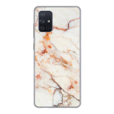 Produktbild von MuchoWow® Handyhülle Schutzhülle Hülle für Samsung Galaxy A51 Marmor - Orange - Stein Silikon Softcase Handy Hülle - Schutzabdeckung