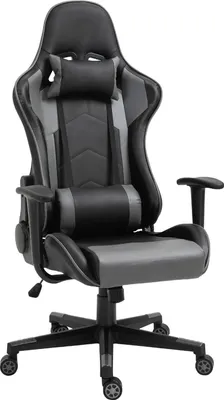Obrázok produktu pre Ergonomická kancelárska stolička, herná stolička, umelá koža a pena, 67,5 x 74 x 126-136 cm – čierna
