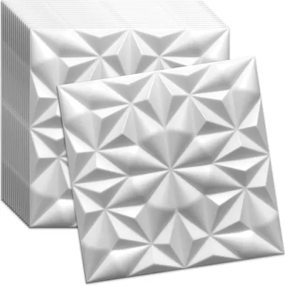 Produktbild von Verdico | 3D Wandpaneele Polystyrol - Weiß - 50x50 Cm - 16 Stück - Deckenpaneele - 4 m2