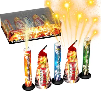 Image de 5x Summer Fountains - Set de 5 feux d'artifice de jardin colorés pour les fêtes d'été & en plein air