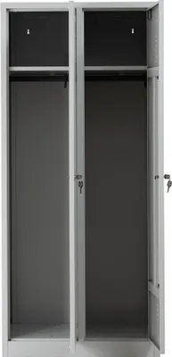 Produktbild von Gürkan Spind lichtgrau 103967, 2 Schließfächer 80,0 x 50,0 x 180,0 cm