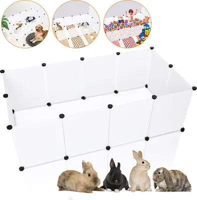 Obrázek produktu pro Jopassy klec pro malá zvířata venkovní výběh 145x75x45cm DIY klec pro morčata ohrádka pro štěňata běh králíkárna